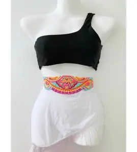 White Boho Fringe Colombian Cover-Up Skirt