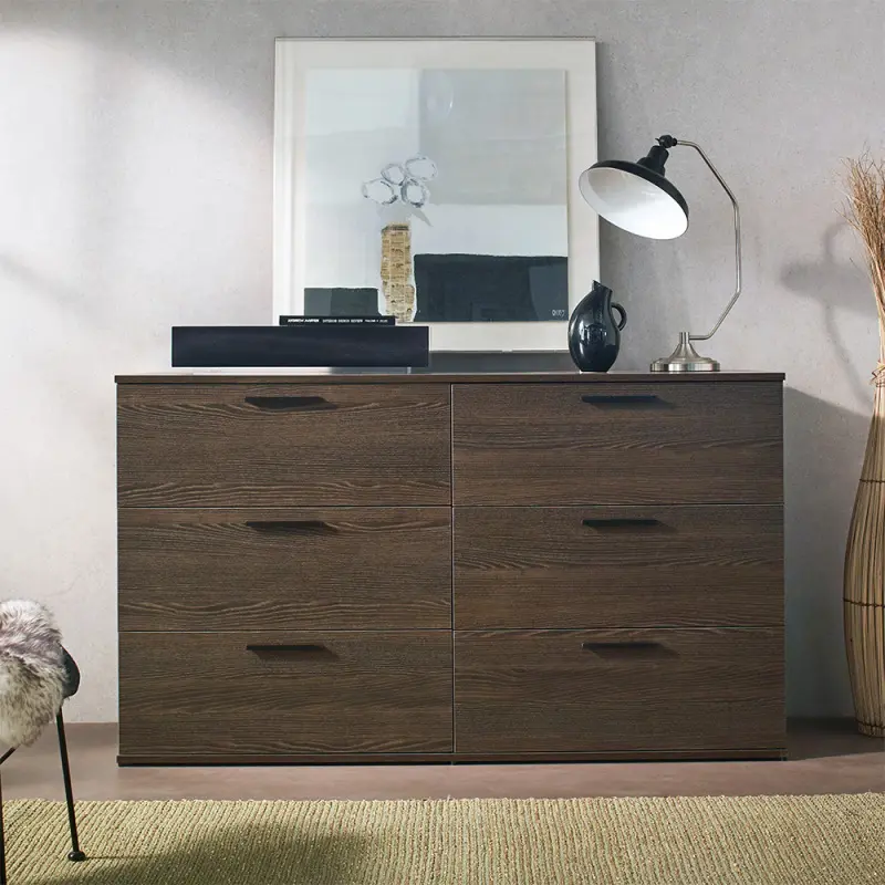 Morgan Farmhouse Six-Drawer Jumbo Dresser in Espresso