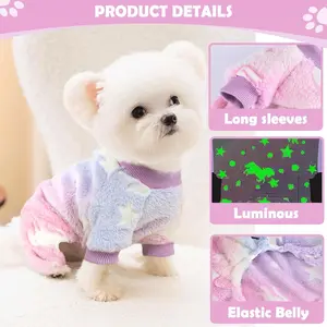 Dog Warm Sleepwear, Puppy Dog Onesie Four-Legged, Shedding Suit, Comfortable and Cozy Pet Clothing, Ideal for Cold Weather Protection