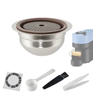 Latest Stainless Steel Reusable Coffee Capsule Adapter for Nespresso Vertuo Delonghi Env135, Env150, Plus, Gca1, Vertuo Next, Pop Coffee Bar Accessories