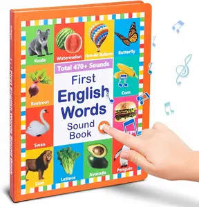 New My First English Words Sound Book Toy, English Learning Talking Book, 470+ Words, 21 Themes, Press to Learn Phonics, Interactive Educational Books for 3 Year Olds A