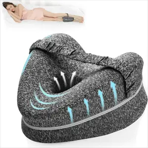 Leg Pillow Ergonomic Side Sleeping Pillows  Memory Foam Knee Pillow with Strap for Side Sleeper Leg Support Cushion with Removable and Washable Cover