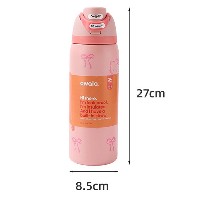 FreeSip 2026 Summer Water Bottle Hydrate Gift - Pink Ribbon Toile Edition Stainless Steel Tumbler for Everyday Use