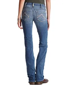 Ariat Women's Women'S Mid Rise Icon Stackable Straight Stretch Denim Riding - 10017217