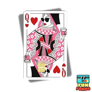 Queen of Hearts Credit Card Skin - Vinyl Sticker for debit cards, Waterproof, Glossy or Holographic - Easy to apply - Valentine's Day Gift funny card sticker credit card cute sticker decorative sticker trendy sticker