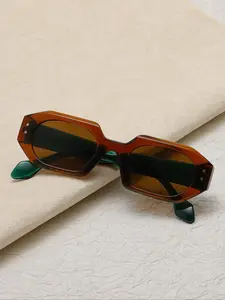 Women's Color Block Studded Stylish Lightweight Durable Sunglasses, Trendy Styling Sunglasses, Frame Legs, Perfect Beach Accessory for Summer Vacations, Uv400 Protection