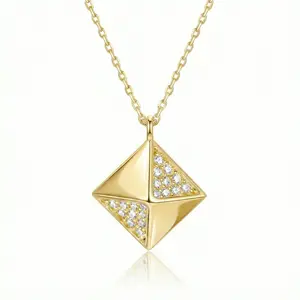 Rectangular Pyramid Necklace | Gold Necklace