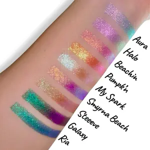 Mateo Beauty Multi-Chrome Metallic Eyeshadow Palette - Glitter Palette with Highly Pigmented Shades, Multifaceted Shimmering & Color-Adapting Eyeshadow, Compact Case for Lavender Makeup Looks