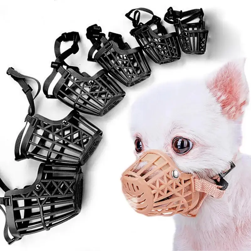Dog Anti-Barking Muzzle for Small-Medium Dogs, Adjustable Mesh-Nylon-Plastic Breathable Mouth Mask, Quick Release Outdoors Anti-Biting Training Accessory, Puppy Essential