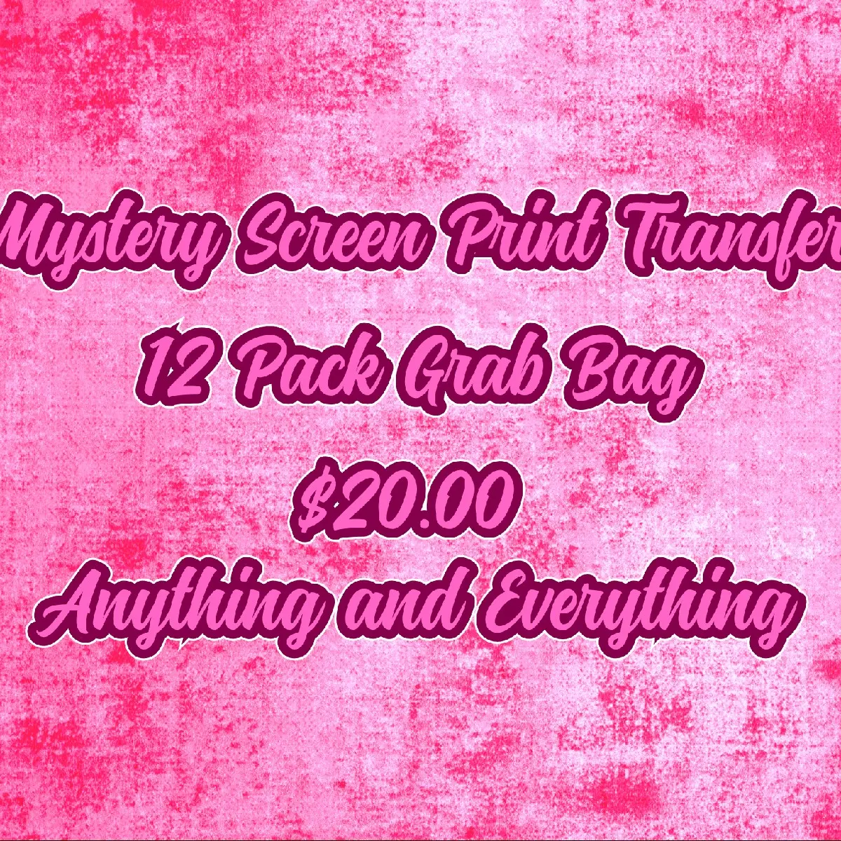 Mystery Heat Transfer Screen Prints 12 Pack - High Quality