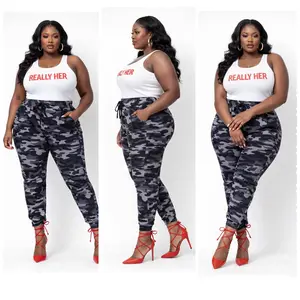 PLUS SIZE CAMO JOGGERS **JOGGERS ONLY**GREY MIX-61