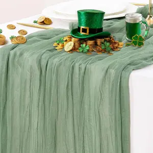 4/8/12PC Cheesecloth Table Runner Easter Spring Boho Rustic Gauze Dusty Pink Farmhouse 120 * 35 inch Cheese Cloth Runner for Wedding Party