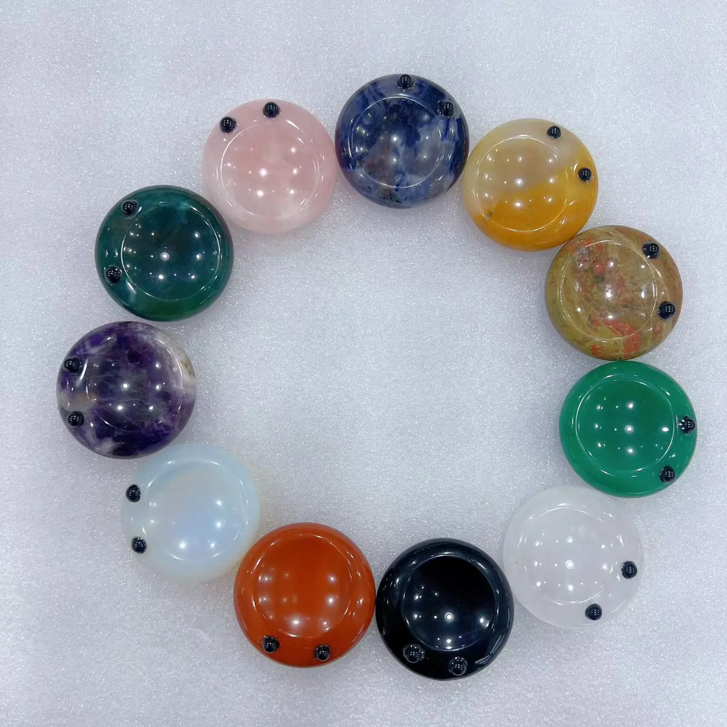 Mia(14379)gc.Polished gemstone palm stones for stress relief