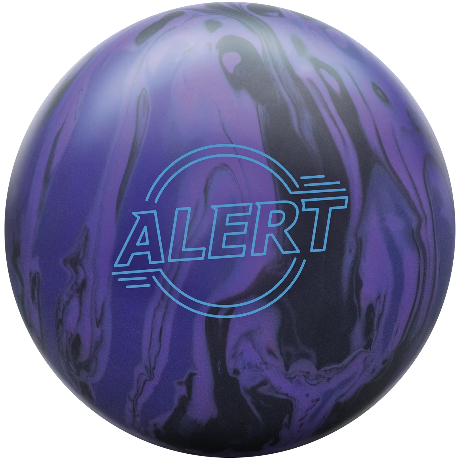Brunswick Alert Bowling Ball - Black/Purple/Grape, Controlled Motion, Low Differential, Reactive Finish, Solid Cover, Unisex, Multi-Size
