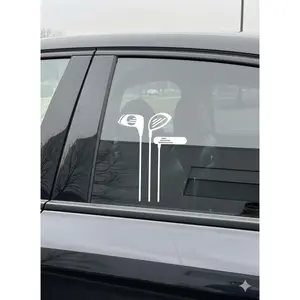 Golf Club Car Decal - Putter and Driver Vinyl Sticker