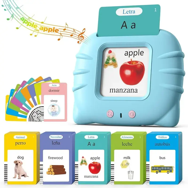 Talking Flash Cards for Toddlers 2-4 Years, Speech Therapy Sensory Toy with 224 Sight Words. Screen-Free Early Educational Pocket Learning Machine for Kids. Perfect Birthday Gift for Boys and Girls Speech Development and Daily Play.