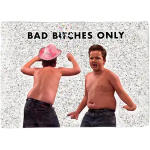 Gibby Bad B*tches Only Tapestry, Funny Flag for College Dorm, 3x5 ft, Skin-Friendly Soft High-Definition Meme Tapestry Decor Girl Room Accessories