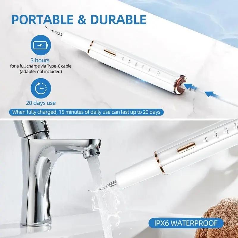 Dental Scaler with tartar removal function rechargeable 5-mode dental care kit includes dental cleaning tools suitable for adults and pets detachable and adjustable