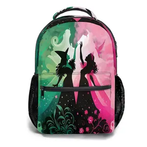 17'' Wicked Witch Full-Print Waterproof Commuter Backpack | Heavy-Duty Machine-Washable Design + Ergonomic Cushioned Straps | Multi-Scene Functional Carryall for Work/Travel