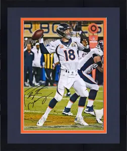 Framed Peyton Manning Denver Broncos Autographed 16" x 20" Super Bowl 50 Champions Action Photograph - Fanatics Authentic Certified