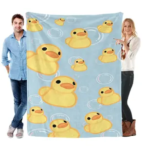 Cute Rubber Duck Blanket | Your New Bathtime Companion Bubble & Duck Flannel Throw | Cozy Playful Vibes The Most Whimsical Gift for Duck Lovers Ever Rubber Duck Blanket | Perfect for Kids & Kids at Heart