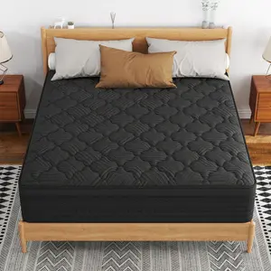 MULINATURE 12"/14" Black Gel Memory Foam Hybrid Mattress 2026 Upgrade – Independent Pocket Springs Medium Firm Support,Twin Full Queen King,Pressure Relief,with Lumbar Support Motion Isolation, Bed in a Box,home room hotel,