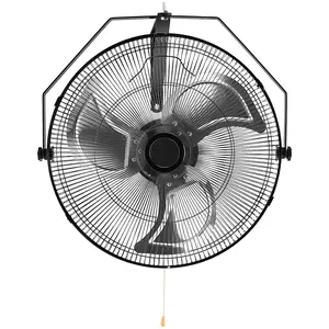 Industrial Wall Mount Fan, 3 Speed High Velocity Metal Fan, 3400CFM, Oscillating, Aluminum Blades, Quiet 65dB, Heavy Duty Wall Fan for Garage, Workshop, Patio, Warehouse
