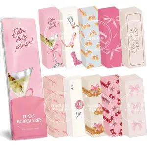 100 count Bookmarks for Women, Bow Theme Paper Bookmarks Bulk 6" x 2" Cute Book Marks for Reading Booklovers Students Schools Gifts (Bow)