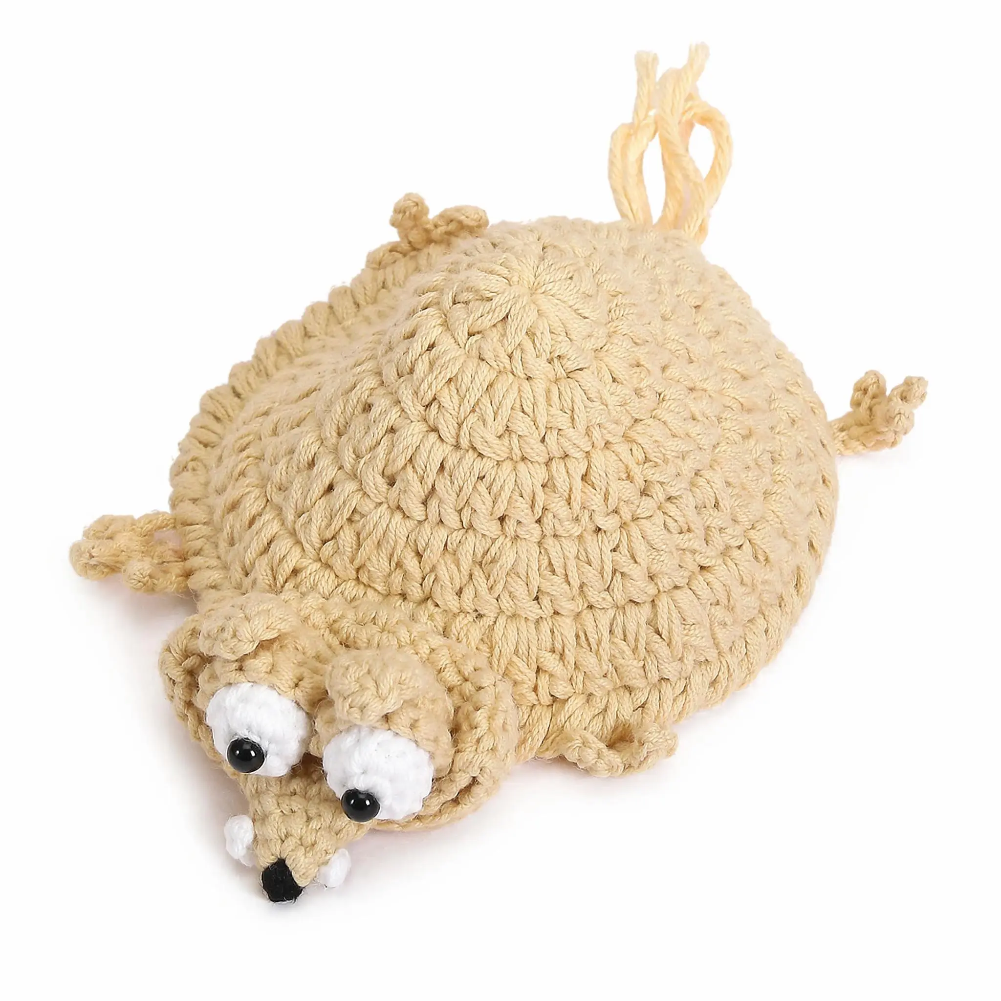 Handmade Squished Mole Crochet Coaster - 5.9 in Soft Yarn Animal Drink Mat, Non-Slip Heat Insulation Mug Pad, Cute Stress Relief Toy, Home Office Desk Decor Aesthetic Housewarming Gift (Home Supplies)