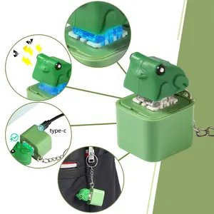 Croaking Frog Keychain, Replaceable Battery Croaking Frog Keychain,April Fool's Day gift, Fun Fidget Toy Keychain with Colored Lights and Sounds