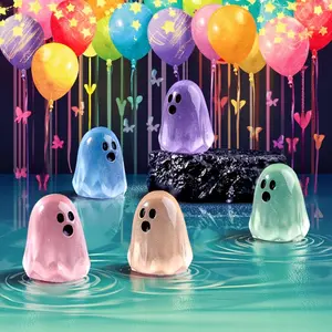 Mini Ghost Design Ornament, 15/30pcs Luminous Ghost Decoration, Glow In Dark Desktop Mini Decoration, Garden Gardening Decoration, Halloween