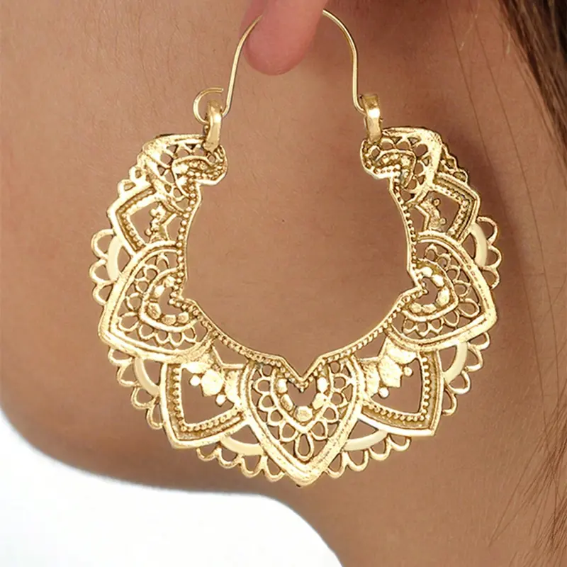 Women's Copper Earrings Set, Hoop Earrings for Women, Fashionable Earrings, Elegant Jewelry Gift for Women, Perfect Anniversary Wedding Party Accessory, All-Season Wear, Earrings Hoops
