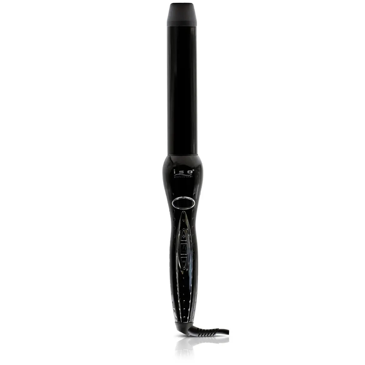 ISO Beauty The Digital Twister 32mm Tourmaline-Infused Ceramic Pro Curling Wand - Gold Collection, Black, Cool Tip, LCD Display, Frizz-Free, Easy Curls for Beach Styles & All Hair Types (Model ISOTWCBG32MM-705), Hair Styling, Bouncy Curls