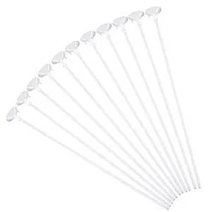 50-Piece White Balloon Sticks with Base for Parties, Weddings, Anniversaries & Valentine's Decor