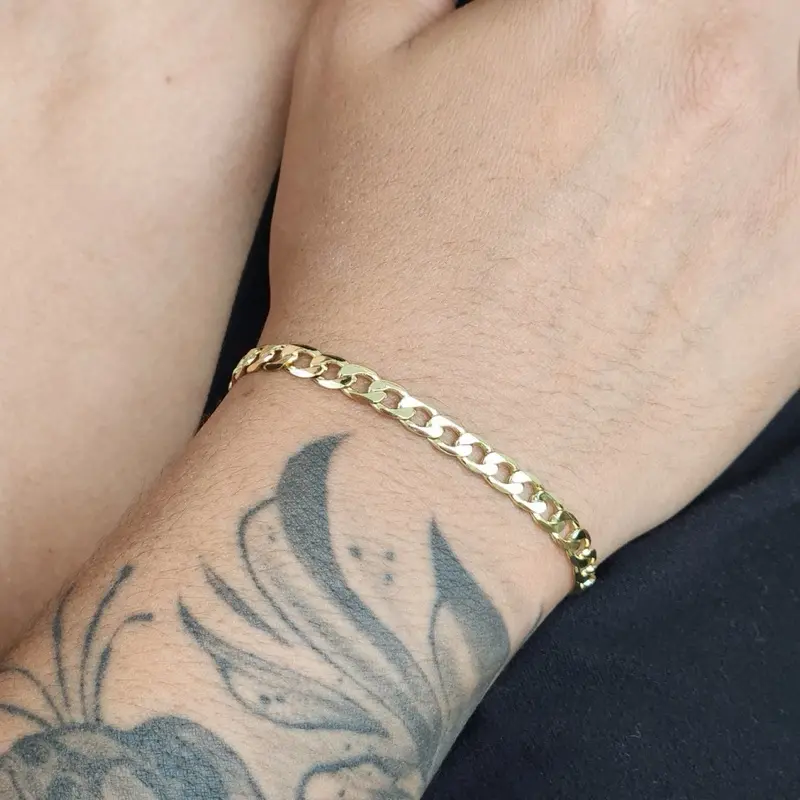 ViOrO 14K Gold Plated Bracelet 5mm- Stylish and Extra Durable Accessory - Perfect for Everyday Wear