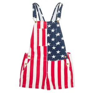 Breathable Patriotic Flag Overalls for Men and Women, Adjustable Bib Shorts for Summer Fun, Ideal for Fourth of July Events, Outdoor Picnics, Beach Days, and National Holiday Outfits