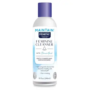 Monistat Boric Acid Feminine Wash, Fragrance-Free Intimate Wash for Women with Gentle pH-Balanced Formula, 10 Fl Oz
