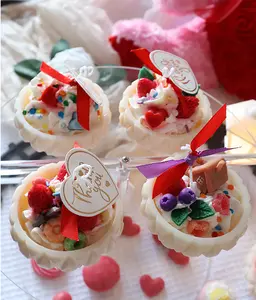 Scented Candles Sweet Fruits Candles, Realistic Food Candle, Flower Fragrance, Sweets Cream Wax, Valentine Gift, Birthday Candle, Wedding