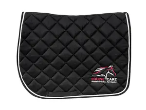 Equine Care Quilted Saddle Pad for Horses Full Size with 20mm Shock-Absorbing Foam Moisture-Wicking Mesh in Classic Black