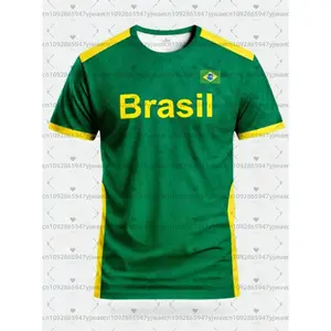 26 New Brasil Football Jersey Men's Sports T-Shirts Brasil Flag Street Plus Size Soccer Jerseys Unisex Casual Graphic T Shirts