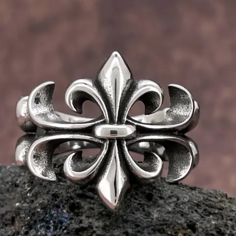 Flower Design Ring, Fashion Accessories for Both Men & Women, Trendy All-Match & Exquisite Vintage Stainless Steel Ring for Birthday Gift, Punk Style Metal Ring, Trendy Jewelry Rings, Trendy Jewellery Accessories