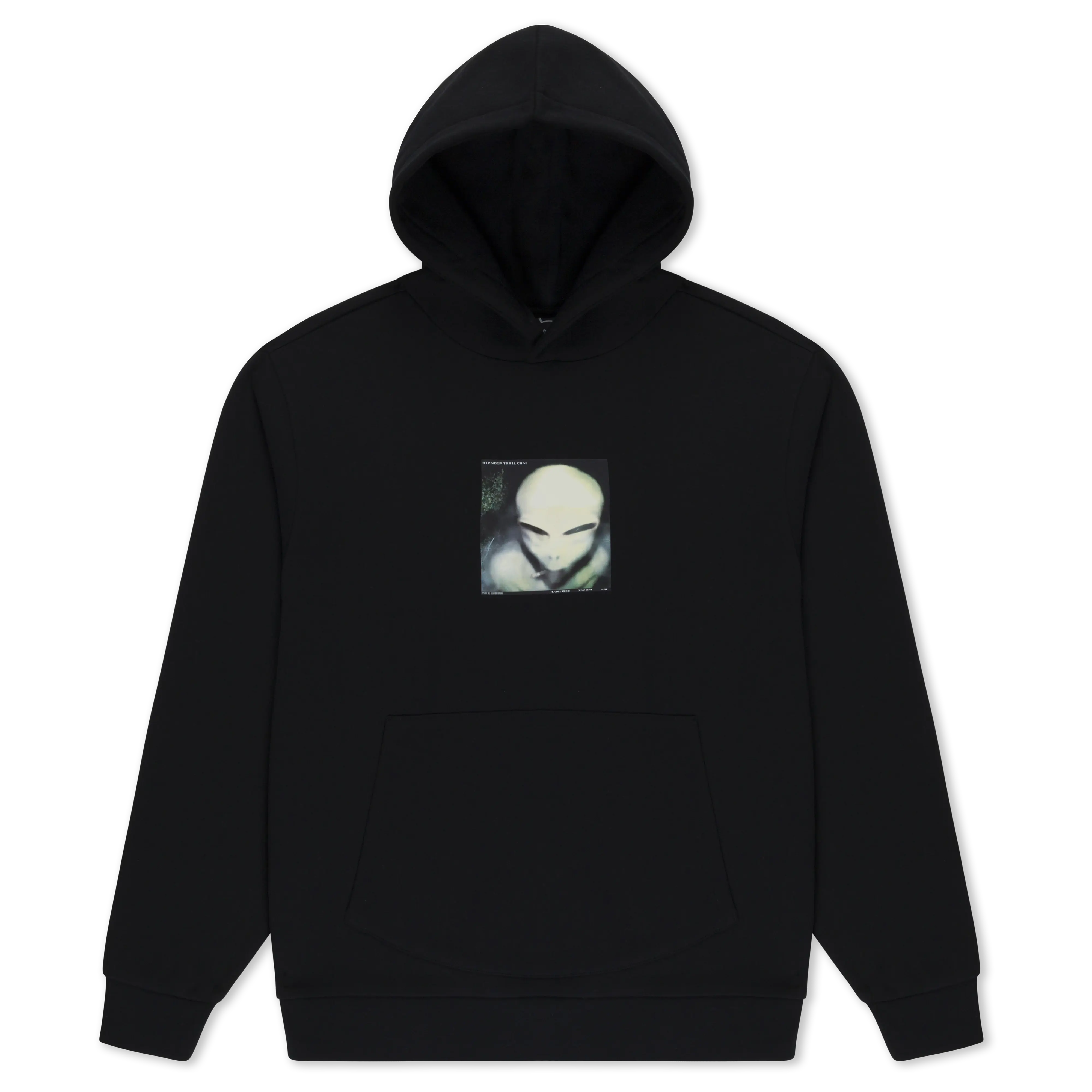 Women's Cotton-Blend "Spacing Out" Graphic Print Hoodie, Casual Long-Sleeve Pull-On Pullover Top, Black