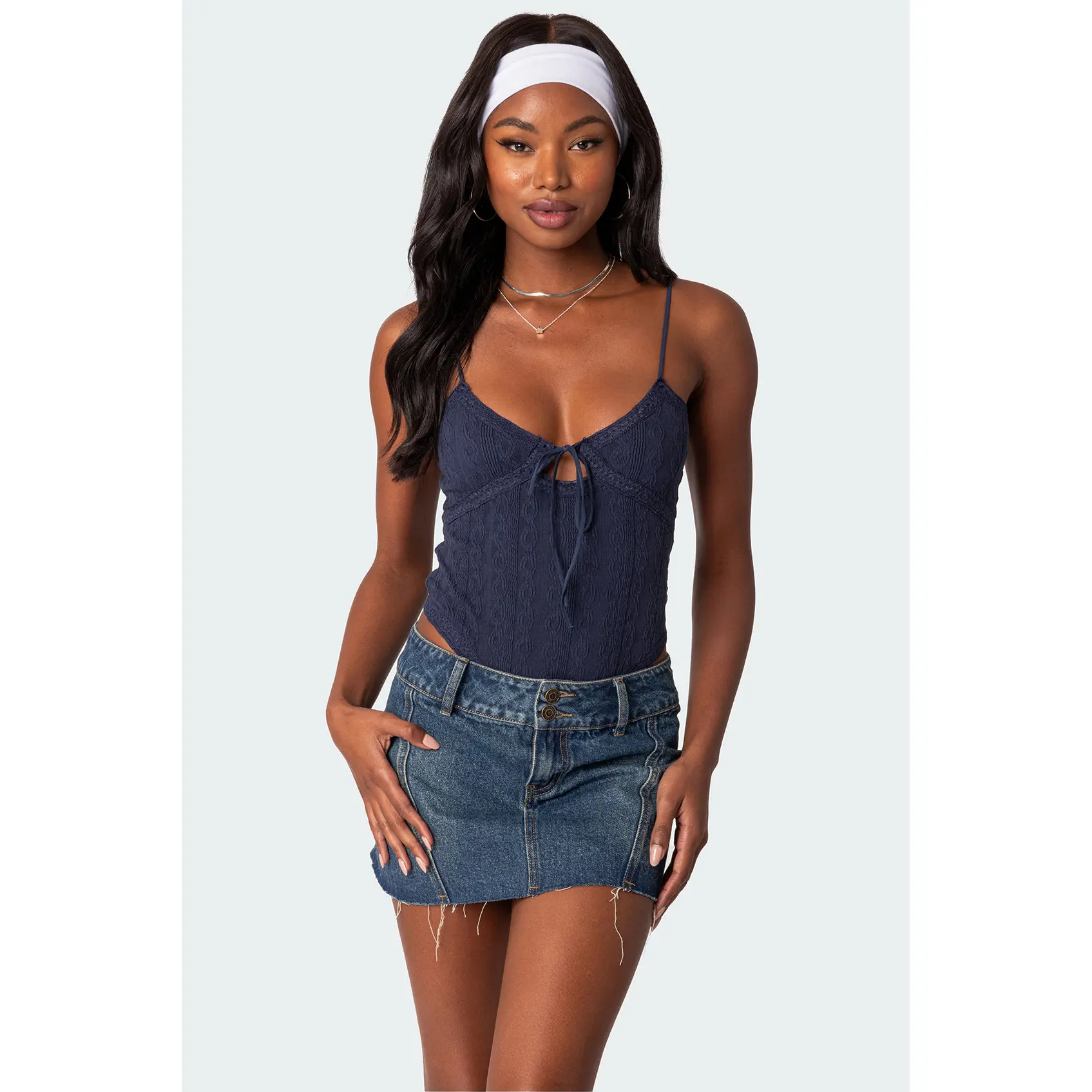 Lacey Knit Cut Out Bodysuit