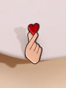 Faith Enamel Brooch Pin, Alloy Oil-Drop Brooch, Japanese Style Metal Badge, Mini Collar Pin, Hearts, Versatile Jewelry Accessory Gift