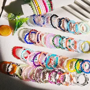 17pcs Mix Boho Colorful Beaded Stackable Bracelets - Multi-Color Faceted Glass Beads, Elastic Stretch Cord | Stackable Bracelet Set for Boho Jewelry Enthusiasts, Women/Girls & Teen Girls | Ideal for Daily Wear, Festival Accessory & Thoughtful Gift Ideas