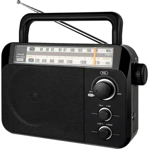 TR604 AM FM Radio,Portable Radio Plug in Wall,D  Operated,Large Dial,High/Low Tone Mode,Big Speaker,Earphone Jack,for ,Picnic,Senior