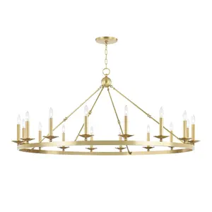 Allendale 16-Light Chandelier - Rustic Meets Modern in Aged Brass, Old Bronze, or Polished Nickel