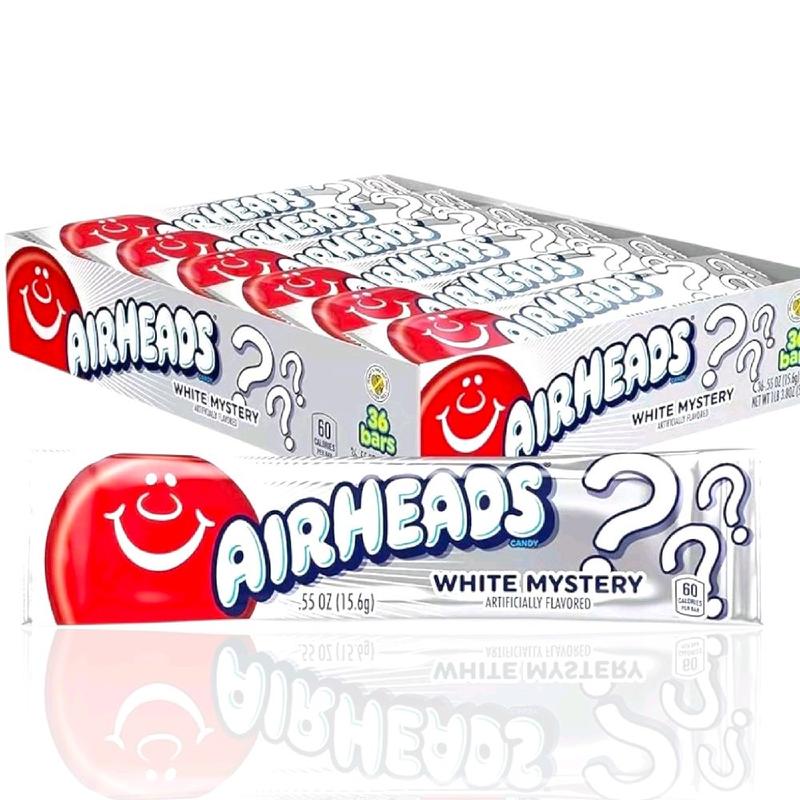 Airheads Candy, Blue Raspberry Flavor, Individually Wrapped Full Size Bars, Taffy, Non Melting, Party, Pack of 36 Bars Snack Sweet