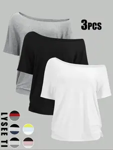 Stylish Women's Solid Color Tee - Casual Short Sleeve T-Shirt for Everyday Wear, Versatile Ladies Top for All Seasons