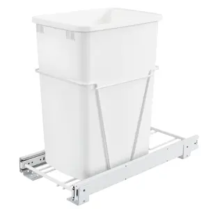 Rev-A-Shelf Pull Out 35 Qt Sliding Trash Can for Kitchen Cabinet, RV-12PB